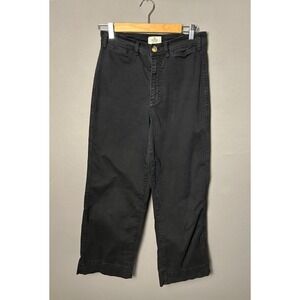 Marine Layer Pants Faded Black Bridget Crop Womens 6 Casual Wide Leg High Rise